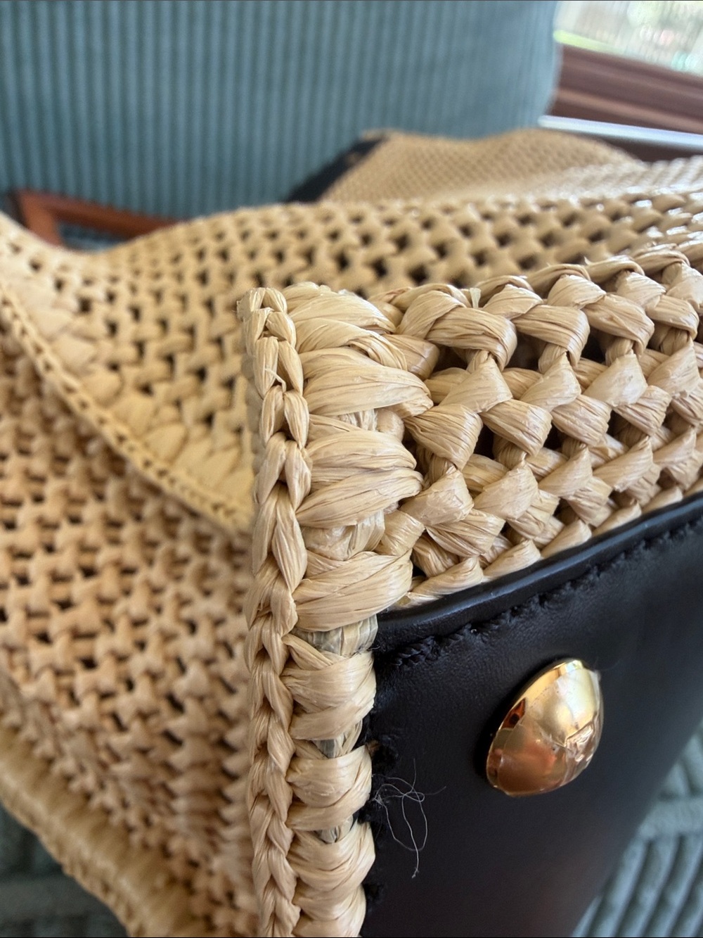 Fendi Peekaboo X-Tote - Beige Raffia - Medium - Picture 4 of 8